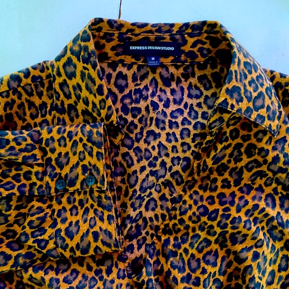 Express brand leopard blouse shirt - Picture 3 of 9